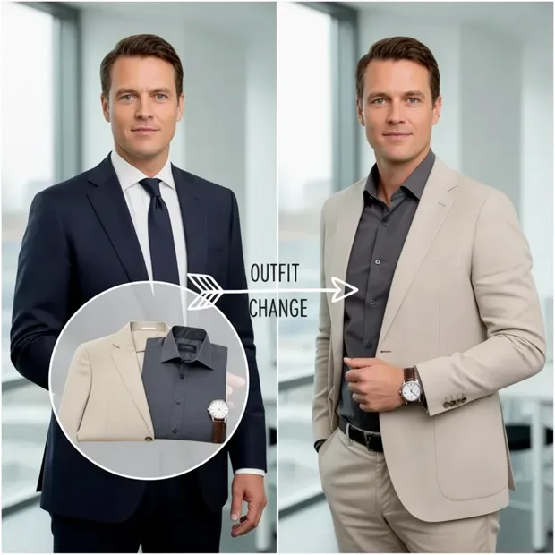 European business executive in professional boss outfit