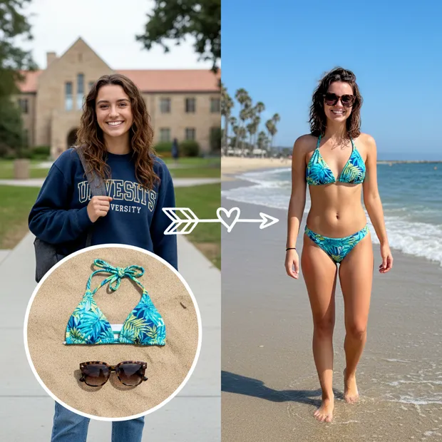 Sydney girl wearing stylish bikini swimwear